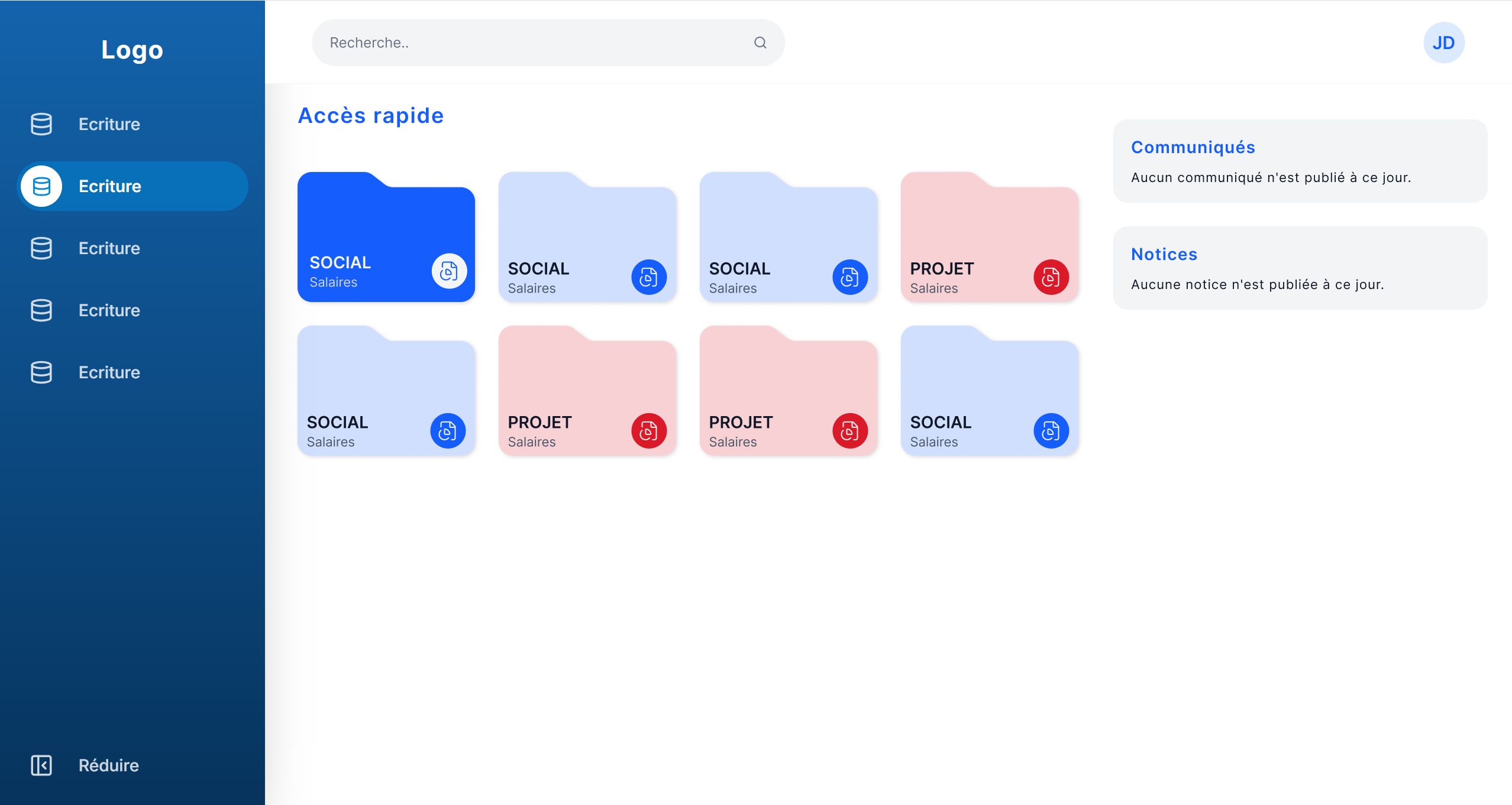 Interface de gestion RGPD